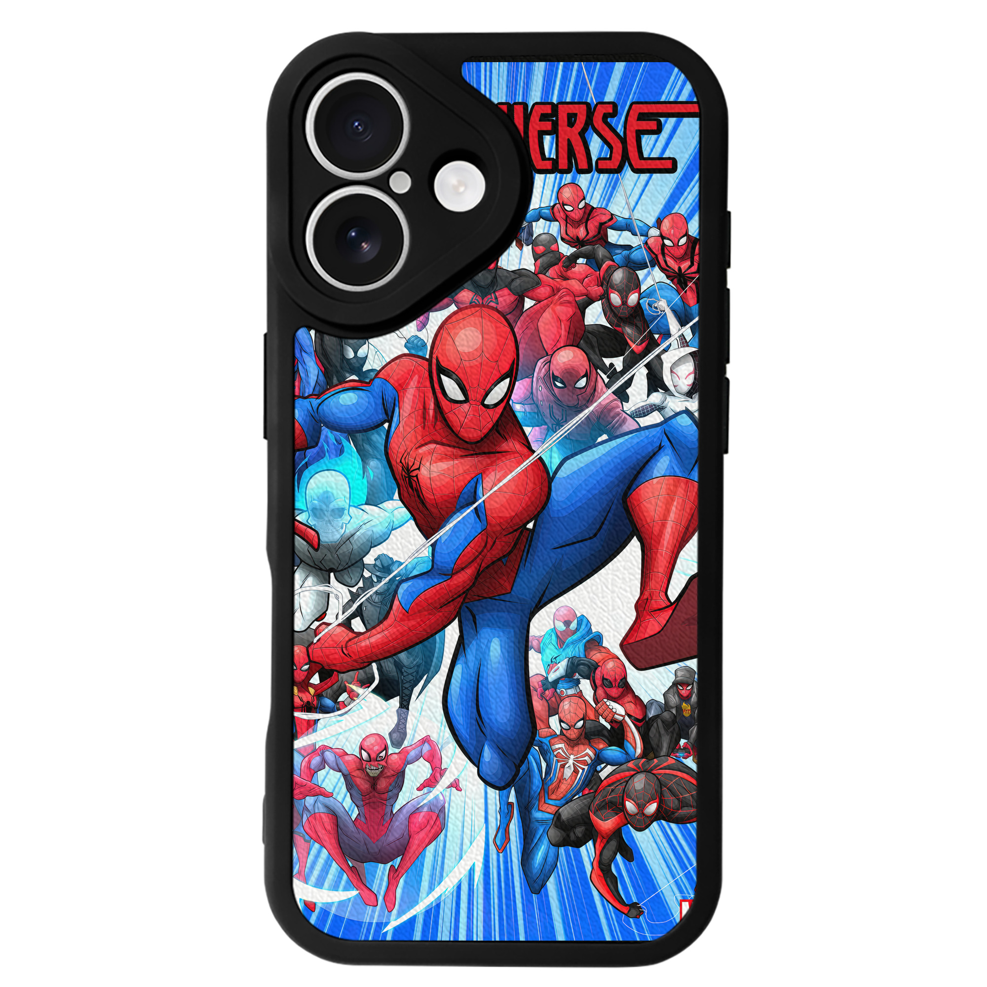 Spider Man スパイダーマン 【iPhone 16シリーズ対応】シリコンスマホケース（レザー調） 材質：シリコン
